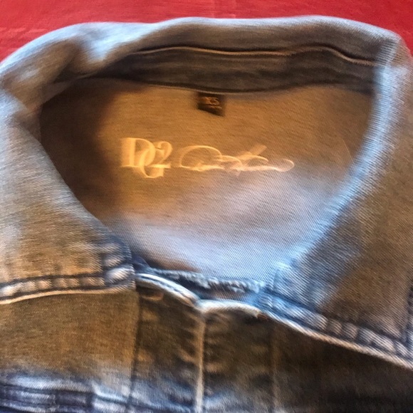Diane Gilman distressed jean denim jacket xs - Picture 3 of 8